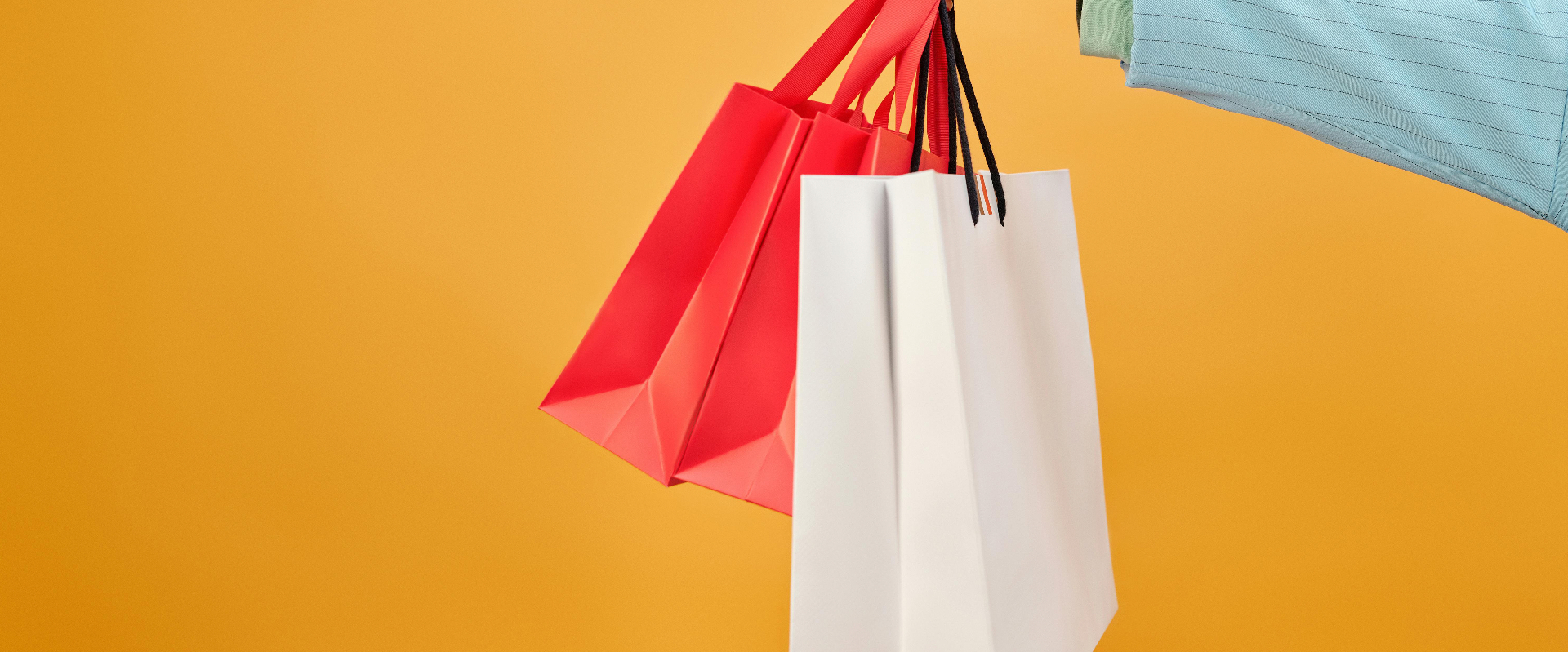 Shopping bags with orange background
